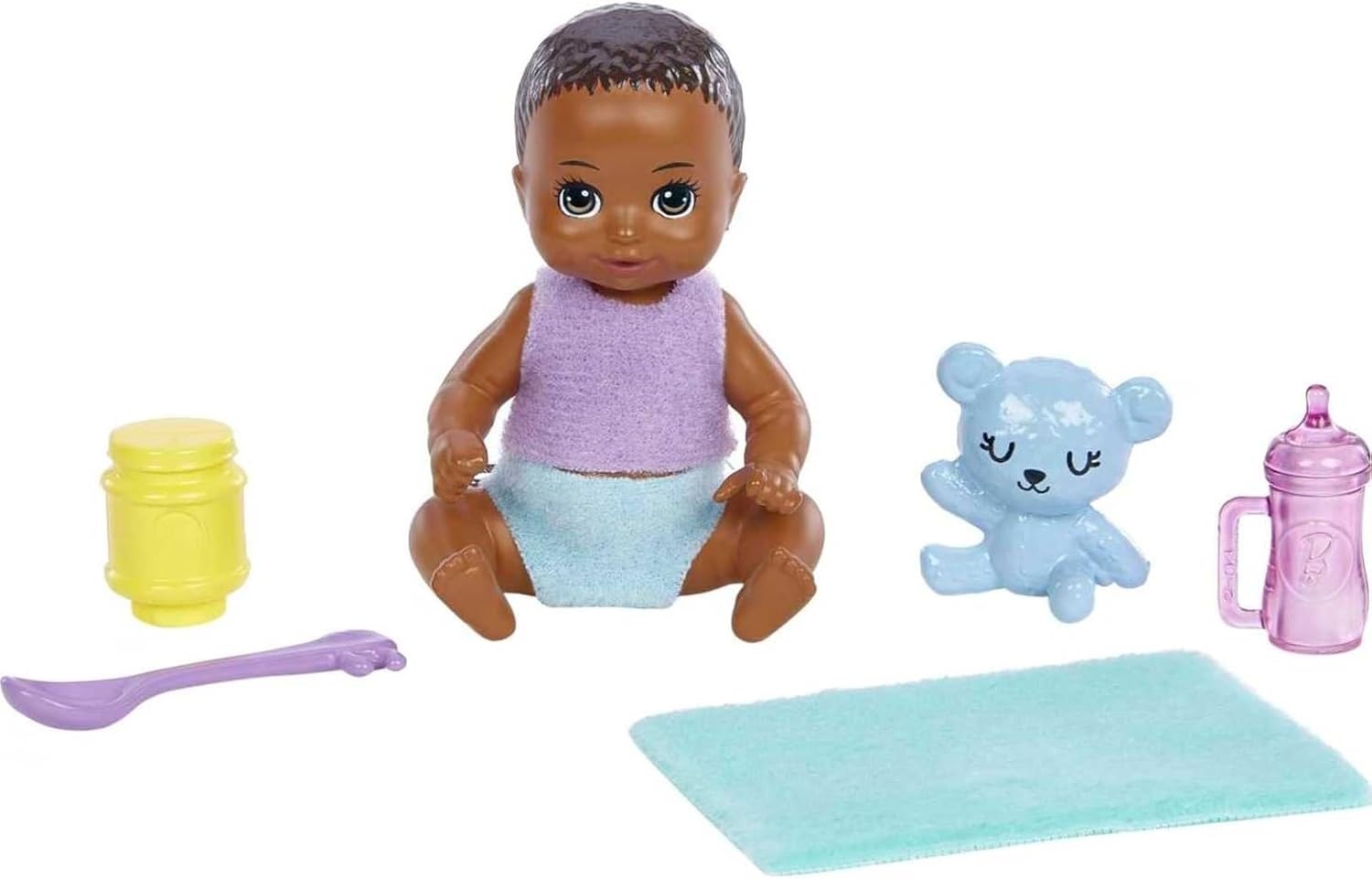 imageBarbie Dolls and Accessories Skipper Doll TwoTone Hair with Baby Figure and 5 Accessories Babysitters Inc Playset Multicolor HJY32Multicolor