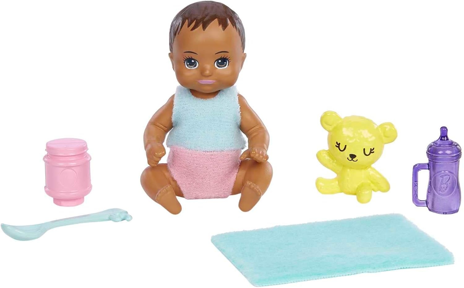 imageBarbie Dolls and Accessories Skipper Doll TwoTone Hair with Baby Figure and 5 Accessories Babysitters Inc Playset Multicolor HJY32Multicolor