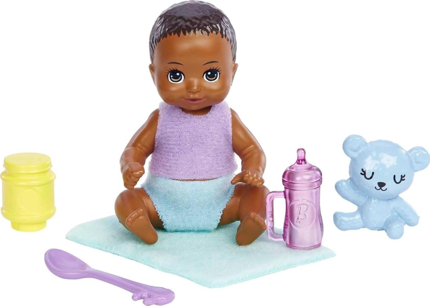 imageBarbie Dolls and Accessories Skipper Doll TwoTone Hair with Baby Figure and 5 Accessories Babysitters Inc Playset Multicolor HJY32Multicolor