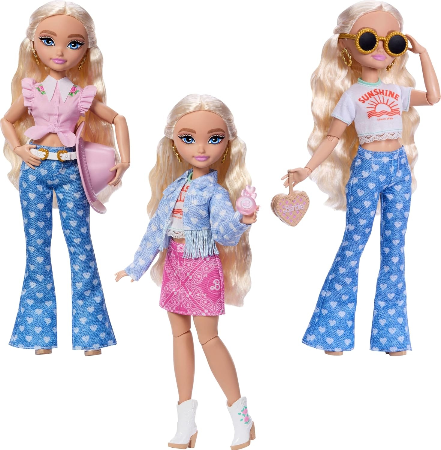 imageBarbie Dream Besties Festival Looks Set Including Barbie Malibu Doll with Long Blonde Stylized Hair 10 Removable Fashions amp Accessories