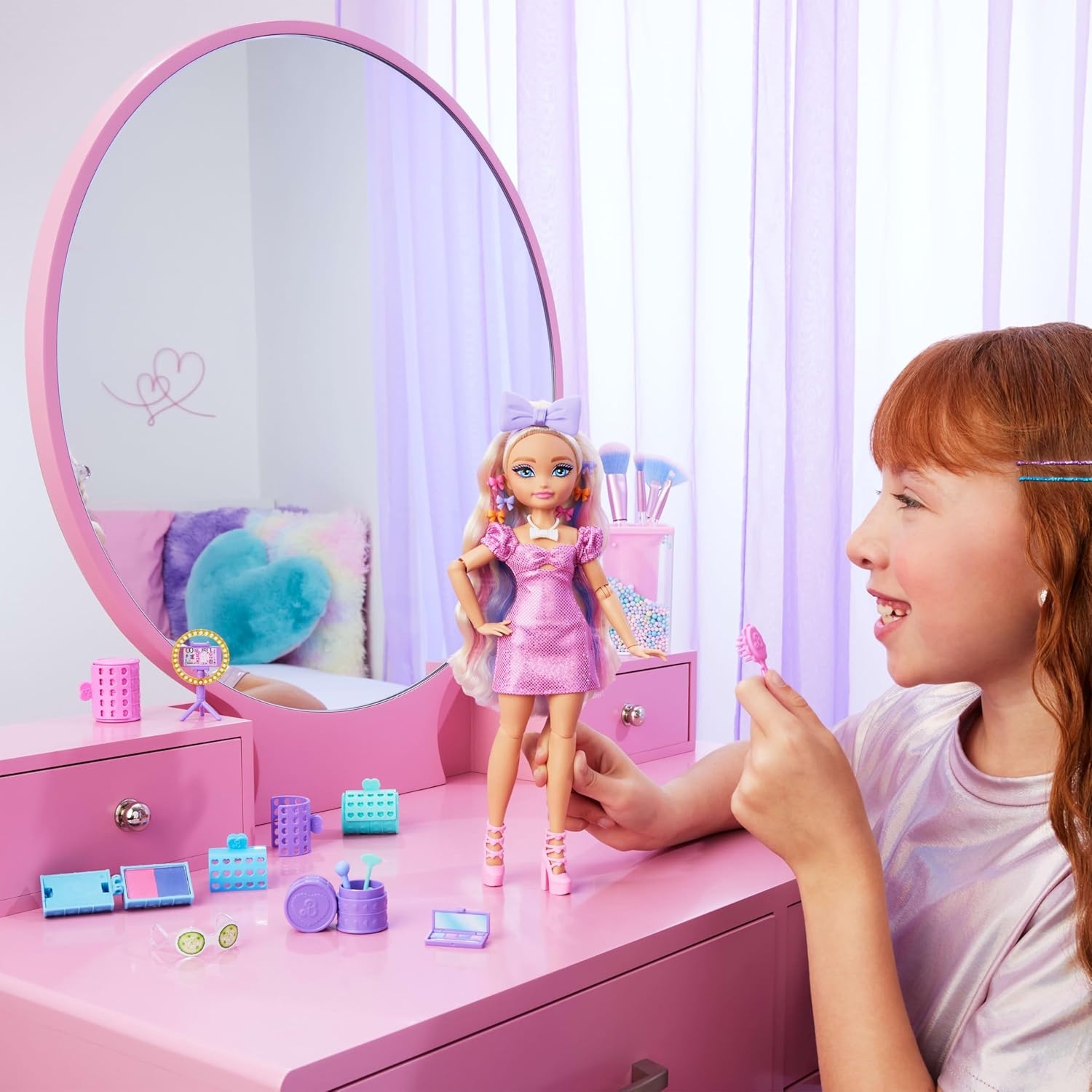 imageBarbie Dream GET Ready Malibu Fashion Doll with Stylized Hair Including Surprise Hair Accessories amp 15 LooksMalibu