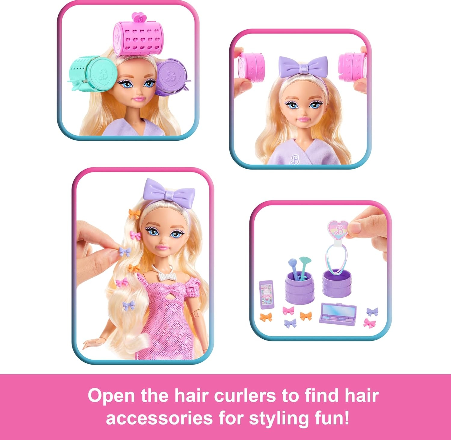 imageBarbie Dream GET Ready Malibu Fashion Doll with Stylized Hair Including Surprise Hair Accessories amp 15 LooksMalibu