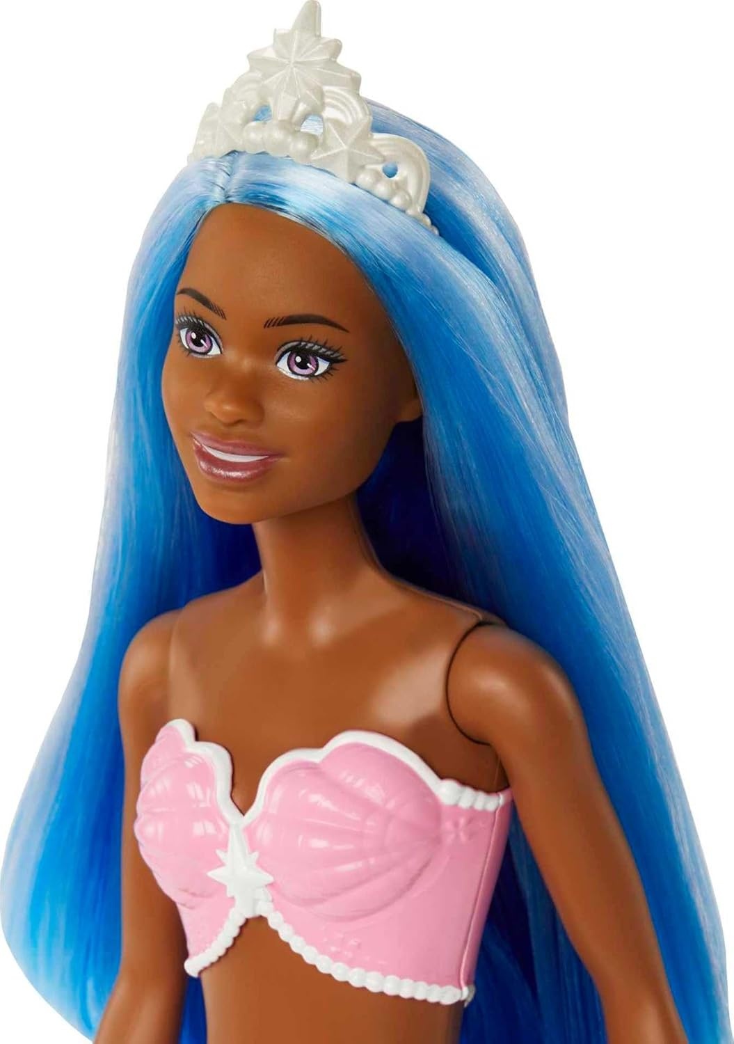 imageBarbie Dreamtopia Mermaid Doll with Curvy Body Pink Hair Pink Ombre Tail amp Headband AccessoryBlue