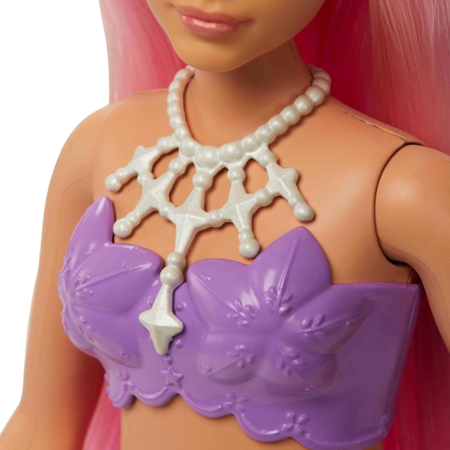 imageBarbie Dreamtopia Mermaid Doll with Curvy Body Pink Hair Pink Ombre Tail amp Headband AccessoryMulticolor
