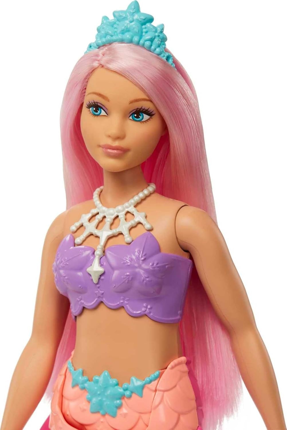 imageBarbie Dreamtopia Mermaid Doll with Curvy Body Pink Hair Pink Ombre Tail amp Headband AccessoryMulticolor