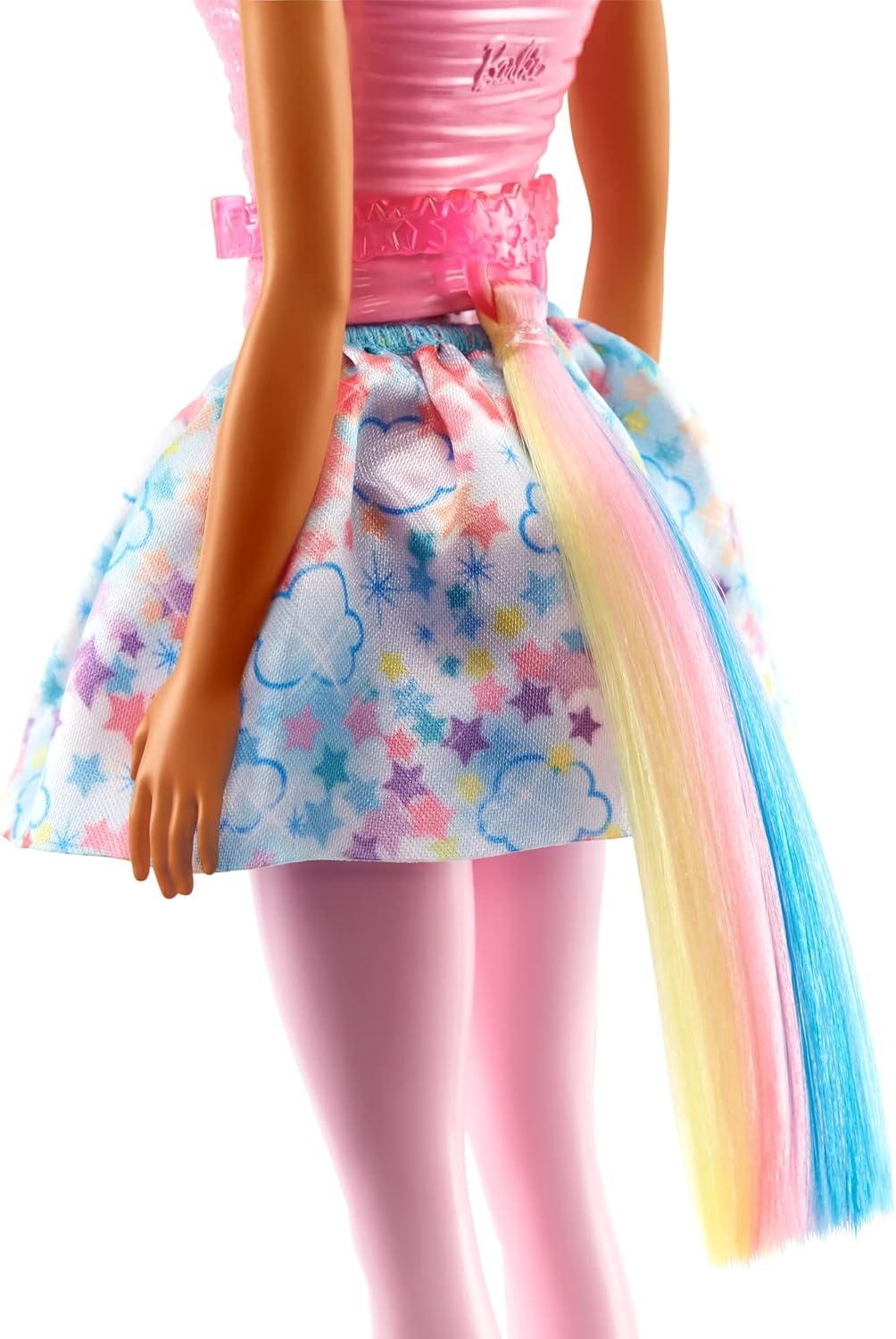 imageBarbie Dreamtopia Unicorn Fashion Doll with Blue amp Purple Hair Wesring Removable Skirt amp Accessories Including Pink Unicorn Headband amp TailMulticolor