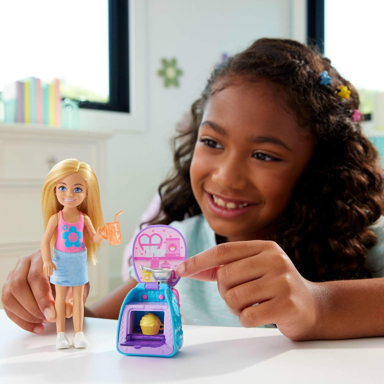 imageBarbie Family amp Friends Cupcake Baking Backpack Blonde Chelsea Doll Wearable Backpack with Baking Play Pieces