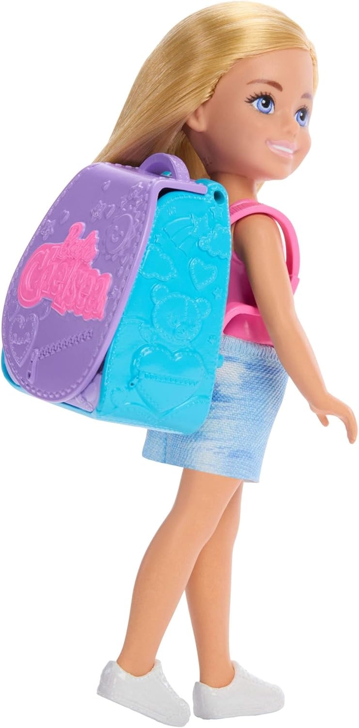 imageBarbie Family amp Friends Cupcake Baking Backpack Blonde Chelsea Doll Wearable Backpack with Baking Play Pieces