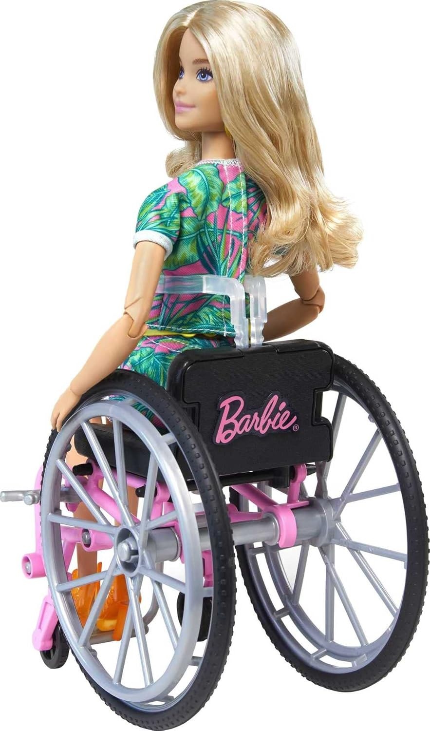 imageBarbie Fashionistas Doll 165 with Wheelchair amp Ramp Wavy Blonde Hair amp TropicalPrint Outfit with AccessoriesTropical Print