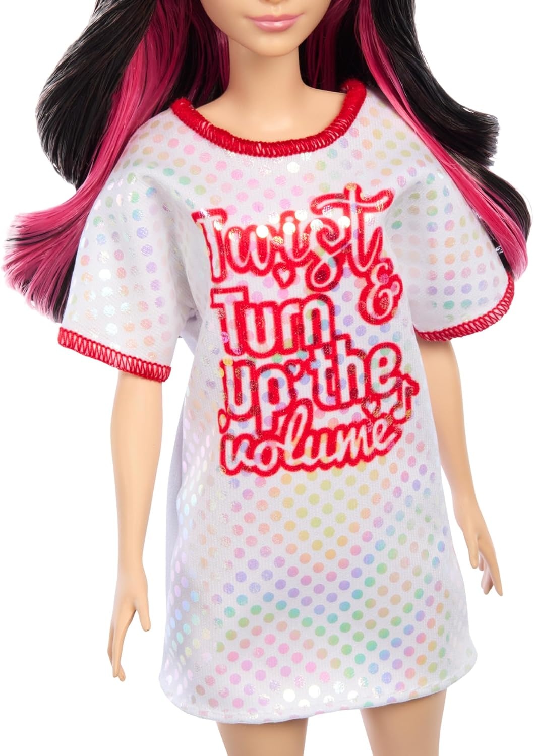 imageBarbie Fashionistas Doll 214 Black Wavy Hair with Twist n Turn Dress amp Accessories 65th Anniversary Collectible ToyDoll