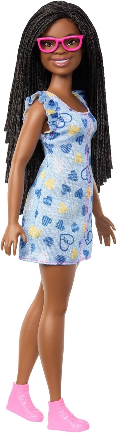 imageBarbie Fashionistas Doll 229 Doll with Down Syndrome Wearing HeartPrint Dress Created in Partnership with The National Down Syndrome Society