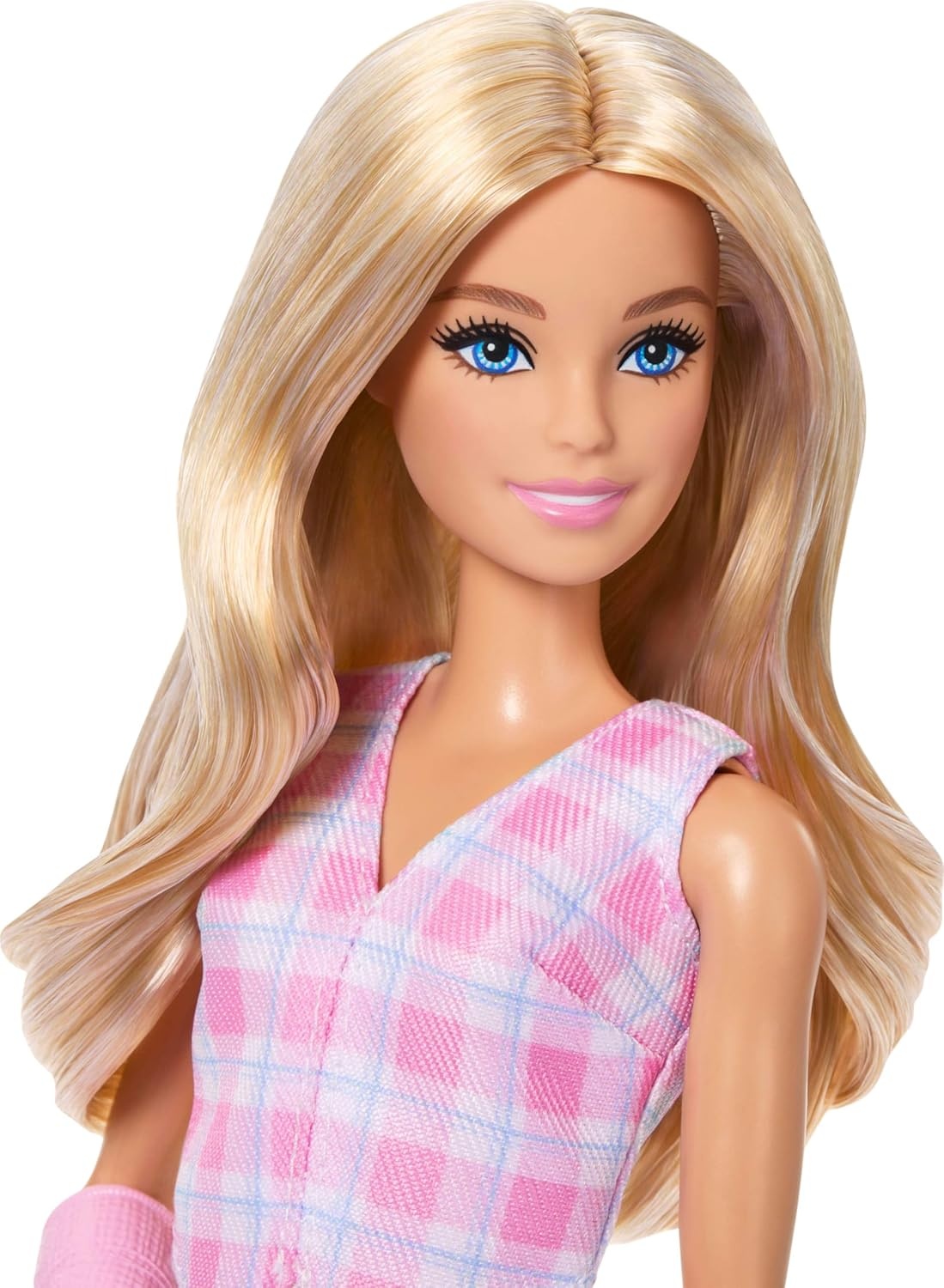 imageBarbie Fashionistas Doll 243 with Blonde Hair and Pink Arm Cast Accessory Wearing Plaid Top and Skirt with Pink Loafers