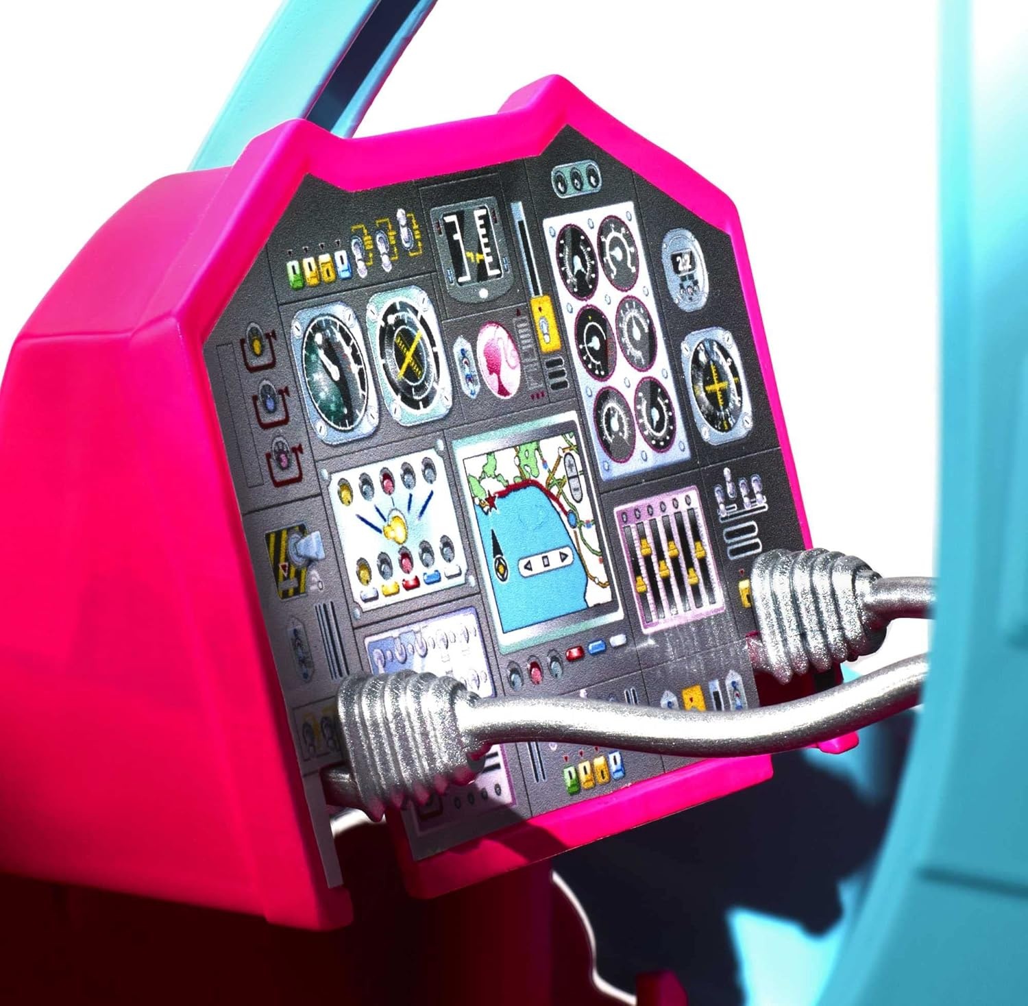 imageBarbie Helicopter with Spinning Rotors Pink and Blue 2Seater Design with Seatbelts and Pilot ControlsHelicopter