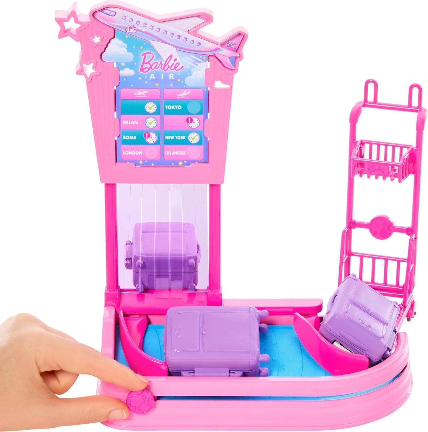 imageBarbie Malibu Family amp Friends Limitless Adventure Blonde Fashion Doll with Baggage Claim Luggage Trolly Conveyer Belt and CarryOn