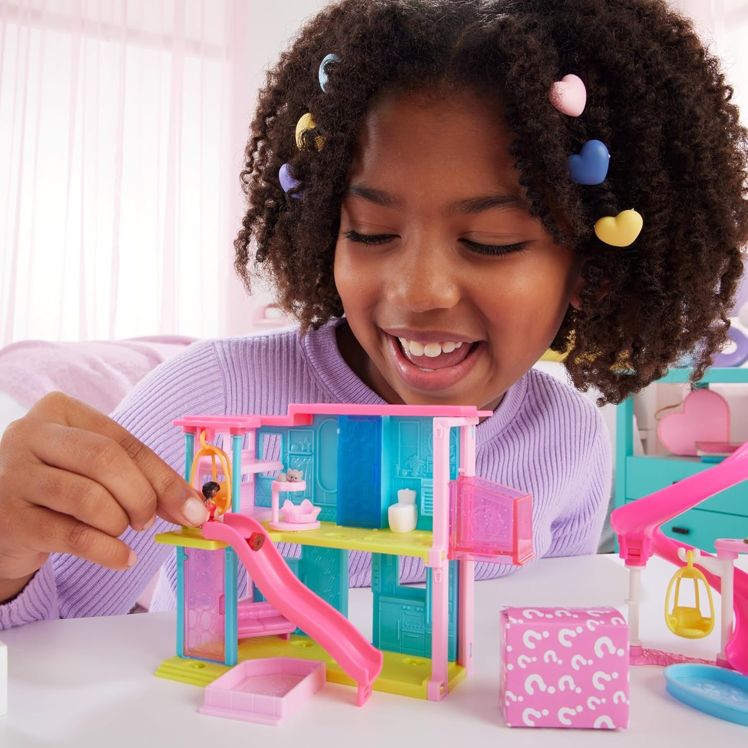 imageBarbie Mini BarbieLand Doll House Sets Mini Dreamhouse with Surprise 15inch Doll Furniture amp Accessories Plus Elevator amp PoolHouse