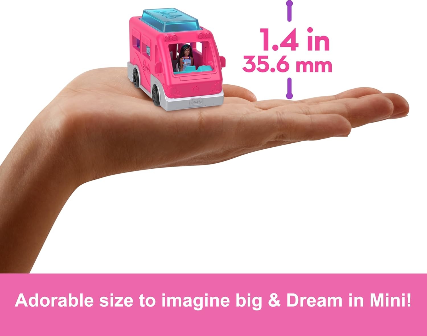 imageBarbie Mini BarbieLand Playsets with Toy Vehicle amp 15inch Doll DreamCamper with Working Doors amp ColorChange Pool