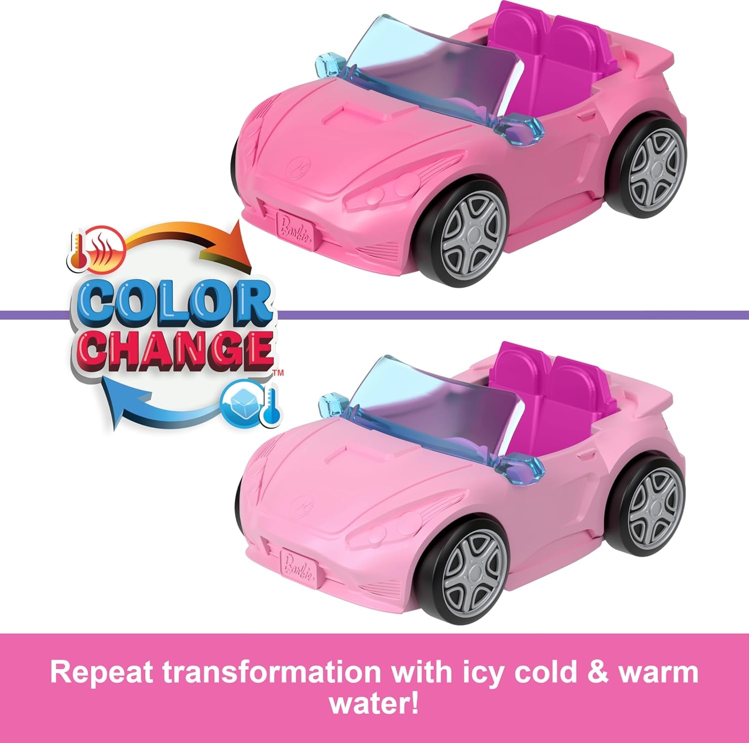 imageBarbie Mini BarbieLand Toy Vehicle Playset with 15inch Doll amp Convertible Car with ColorChange Surprise Plus Street Sign AccessoryConvertible