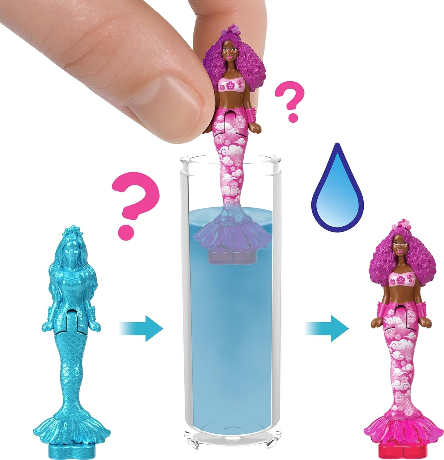 imageBarbie Mini Land 5 Dolls Reveal Pack 15inch Mini Dolls with Surprise Reveal amp Sensory Play Piece Styles May Vary