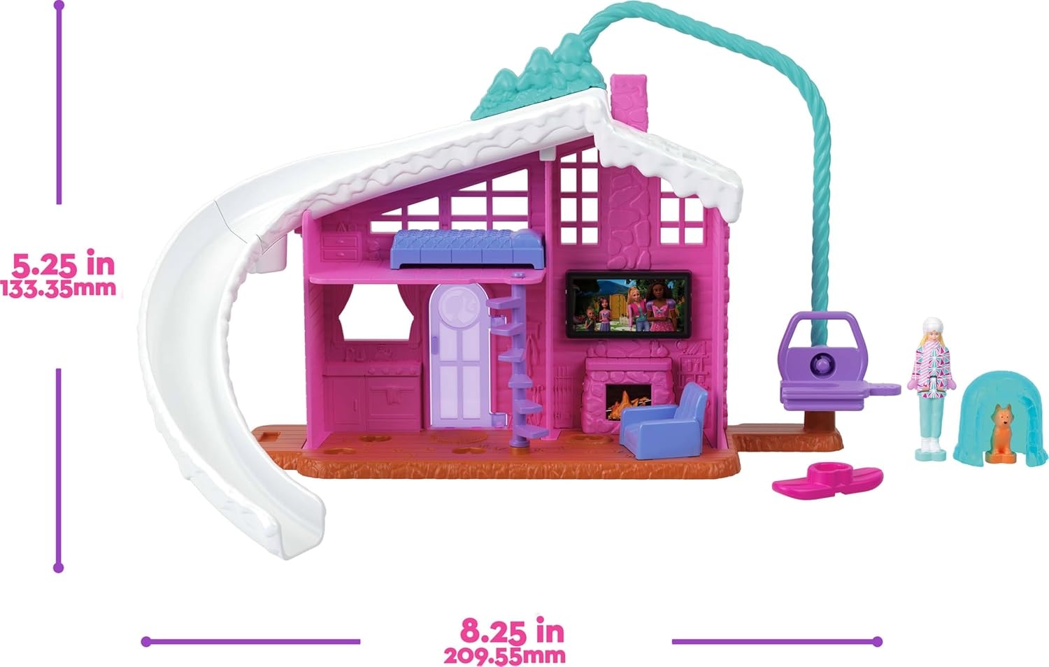 imageBarbie Mini Land Doll House Sets Mini Dreamhouse with Surprise 15inch Doll Furniture amp Accessories Plus Elevator amp Pool Styles May Vary