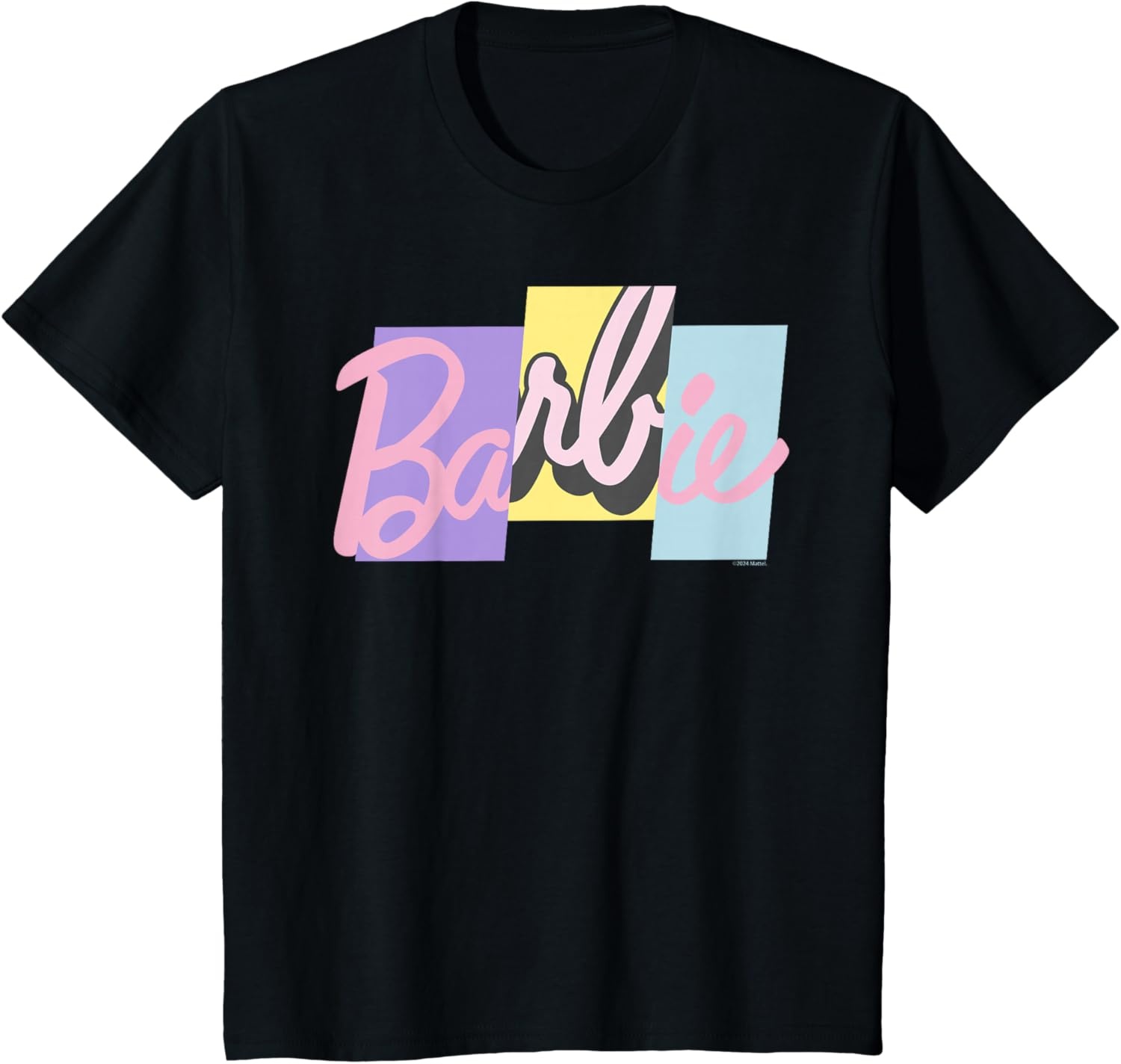 imageBarbie Mixed Pastel Logo TShirtBlack