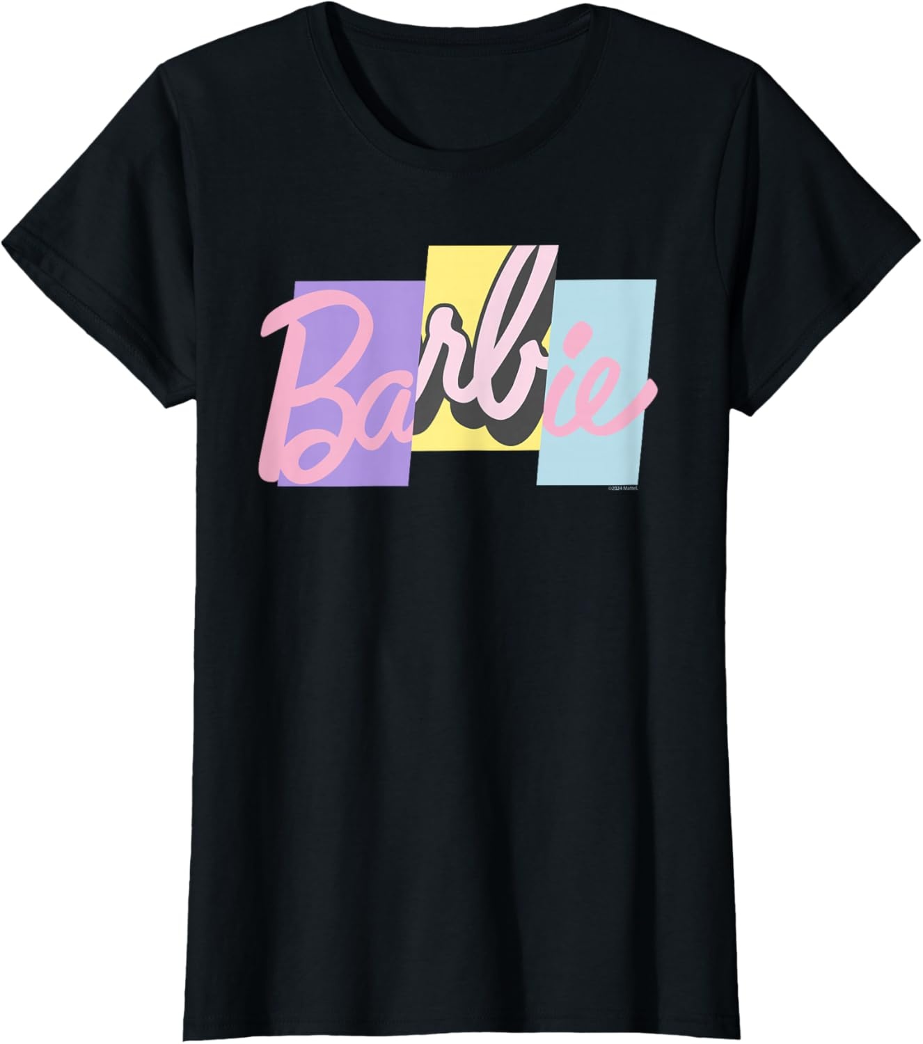 imageBarbie Mixed Pastel Logo TShirtBlack