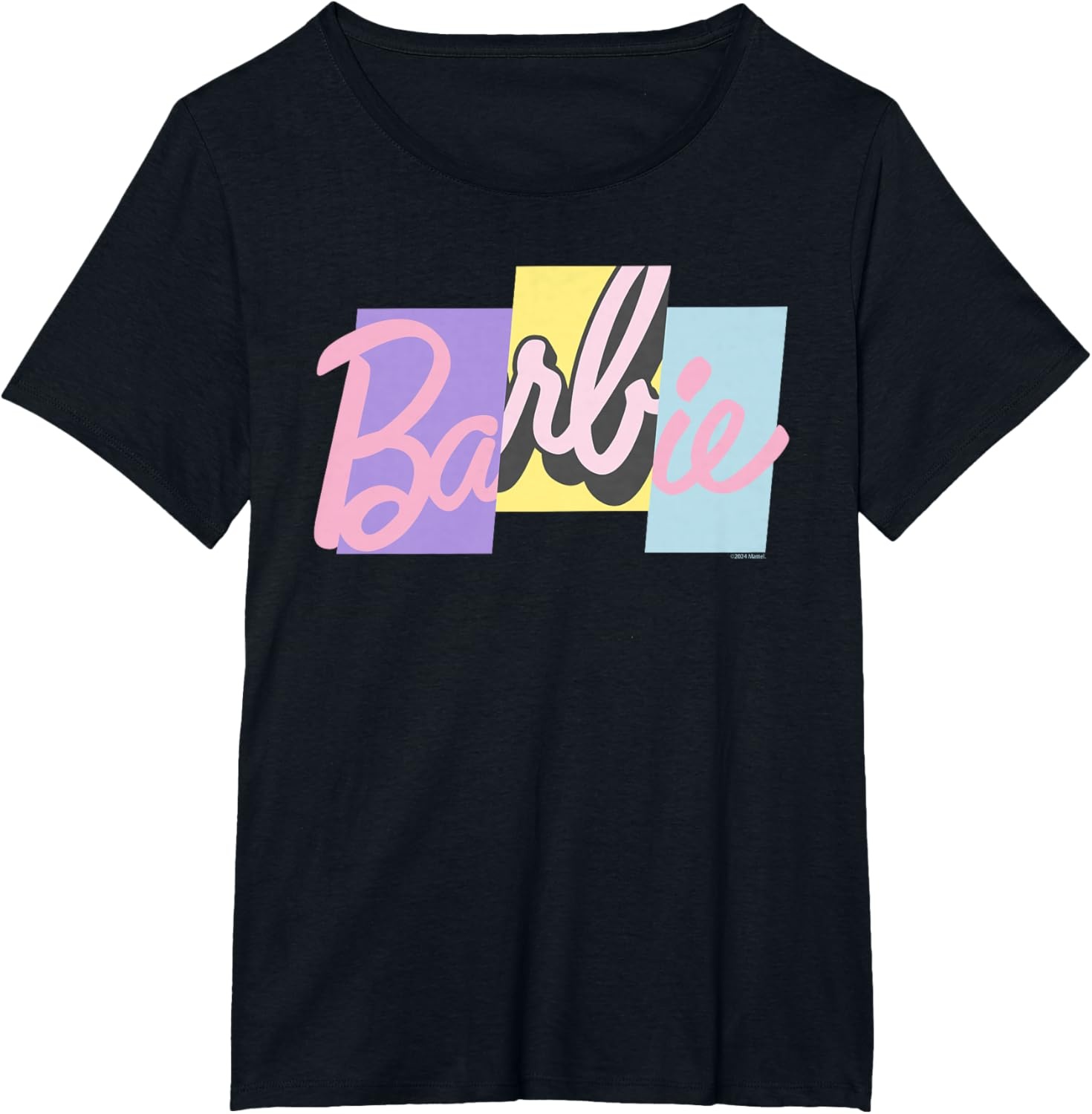 imageBarbie Mixed Pastel Logo TShirtBlack