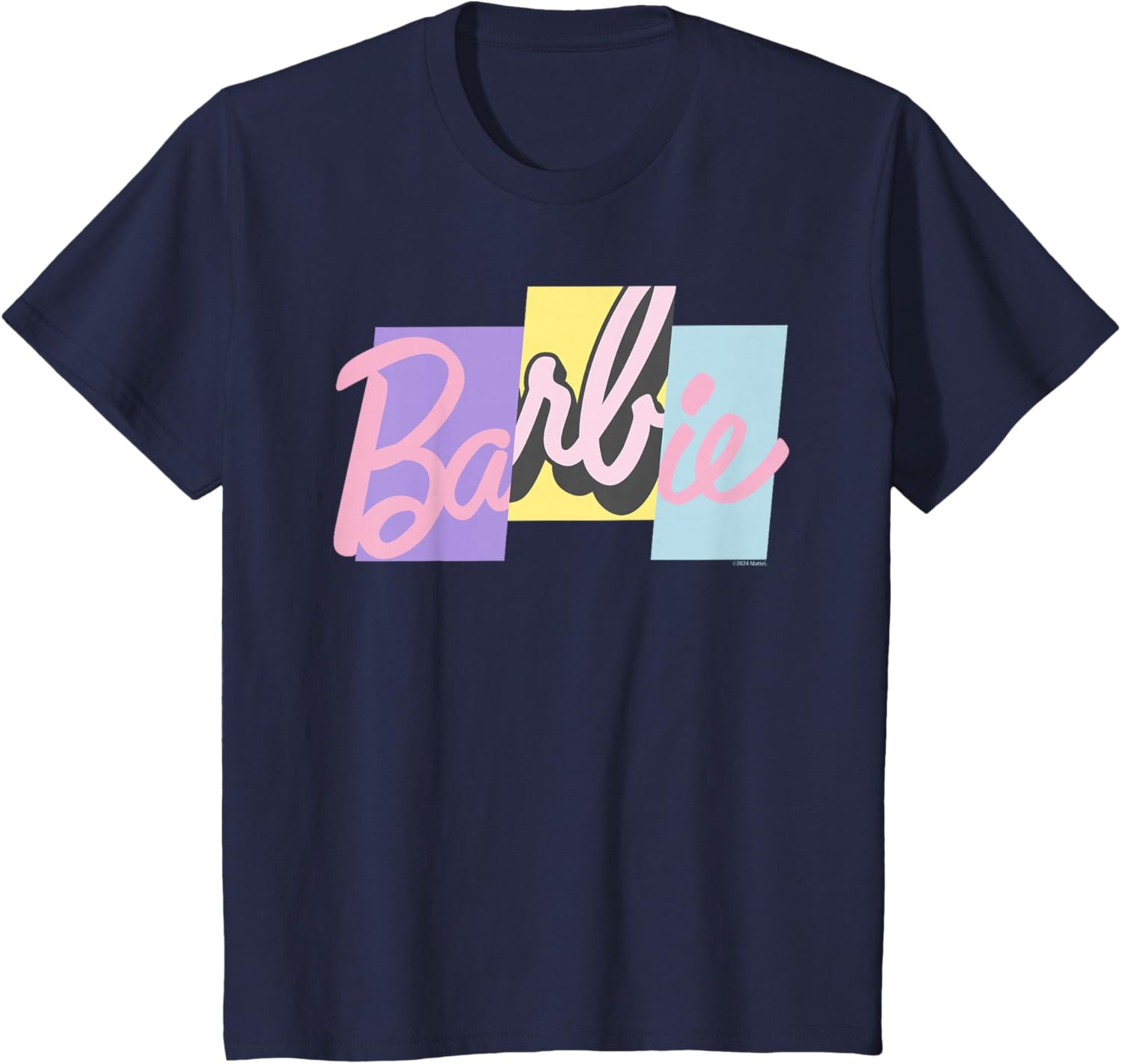 imageBarbie Mixed Pastel Logo TShirtNavy Blue