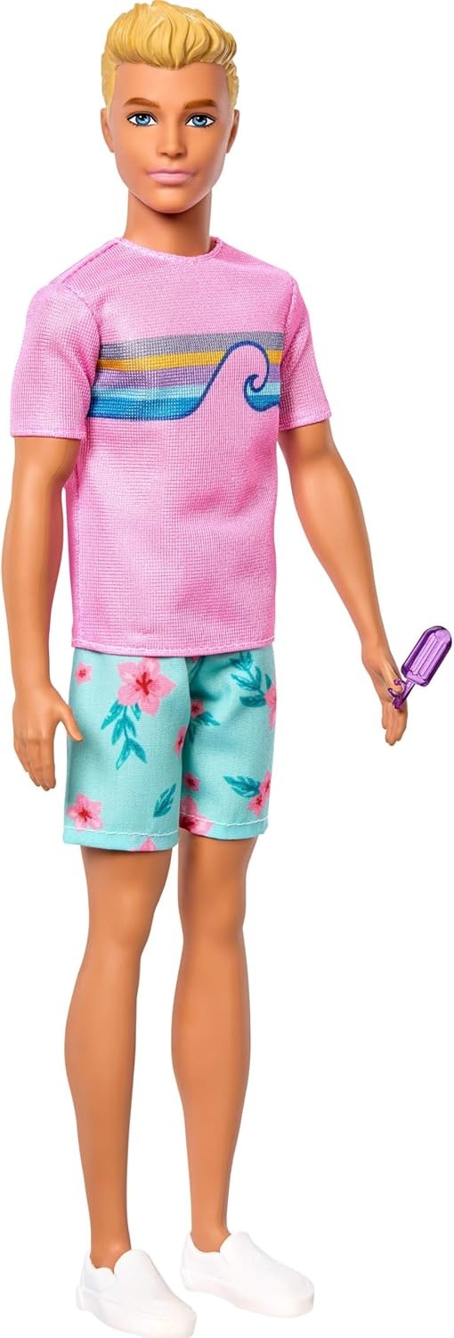 imageBarbie Mysteries Beach Detectives Ken Doll Wearing Removeable Signature Outfit with Storytelling Accessories Including Apron amp SnacksKen