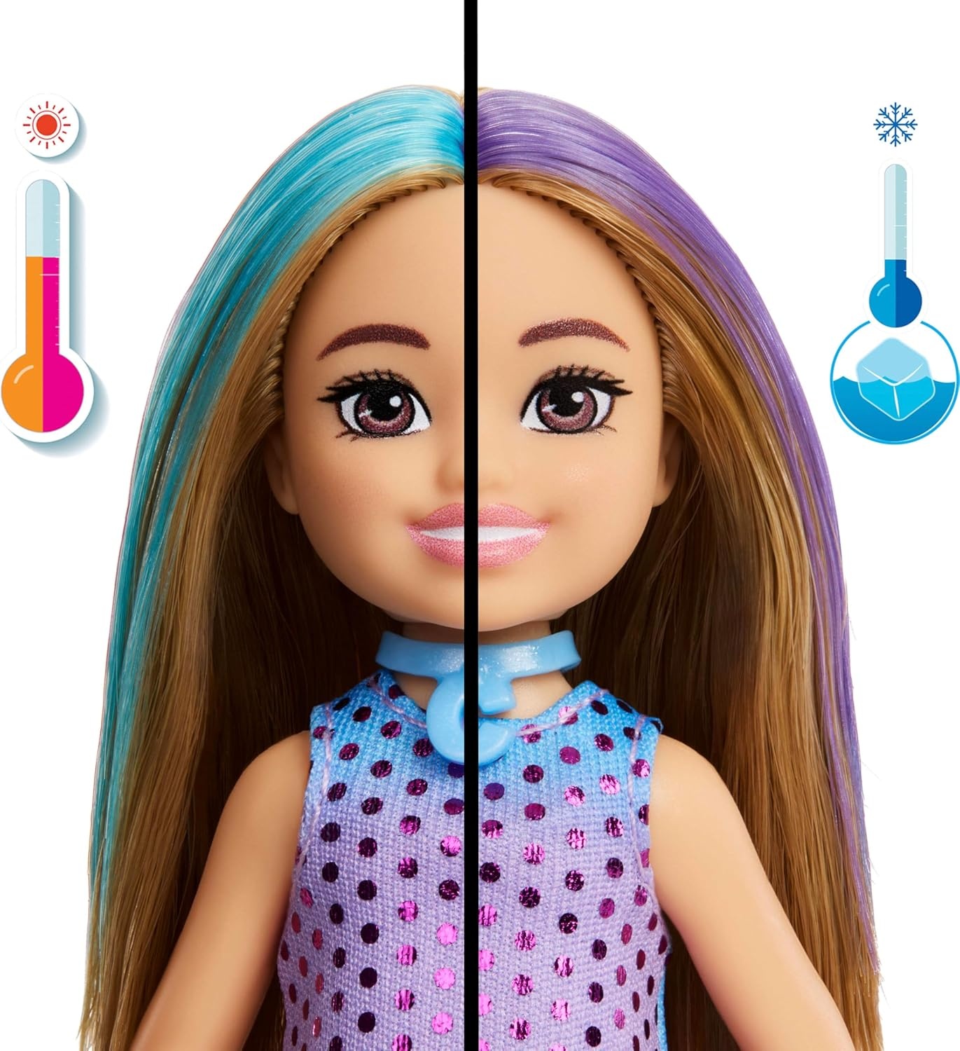 imageBarbie Party Unboxed Chelsea Doll Set Glam Party Series with 6 Surprises Including Pet amp Color Change Styles May Vary