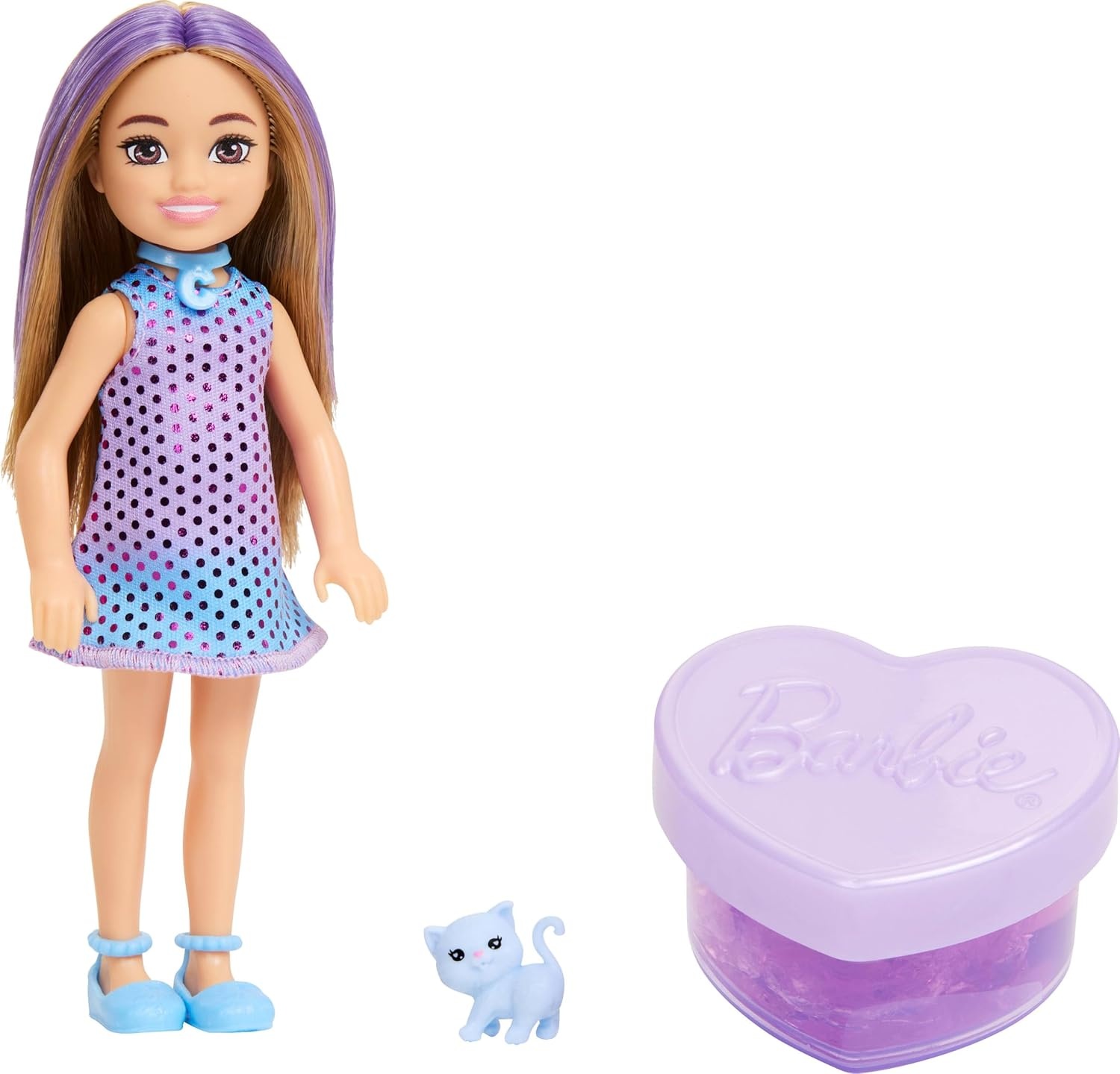imageBarbie Party Unboxed Chelsea Doll Set Glam Party Series with 6 Surprises Including Pet amp Color Change Styles May Vary