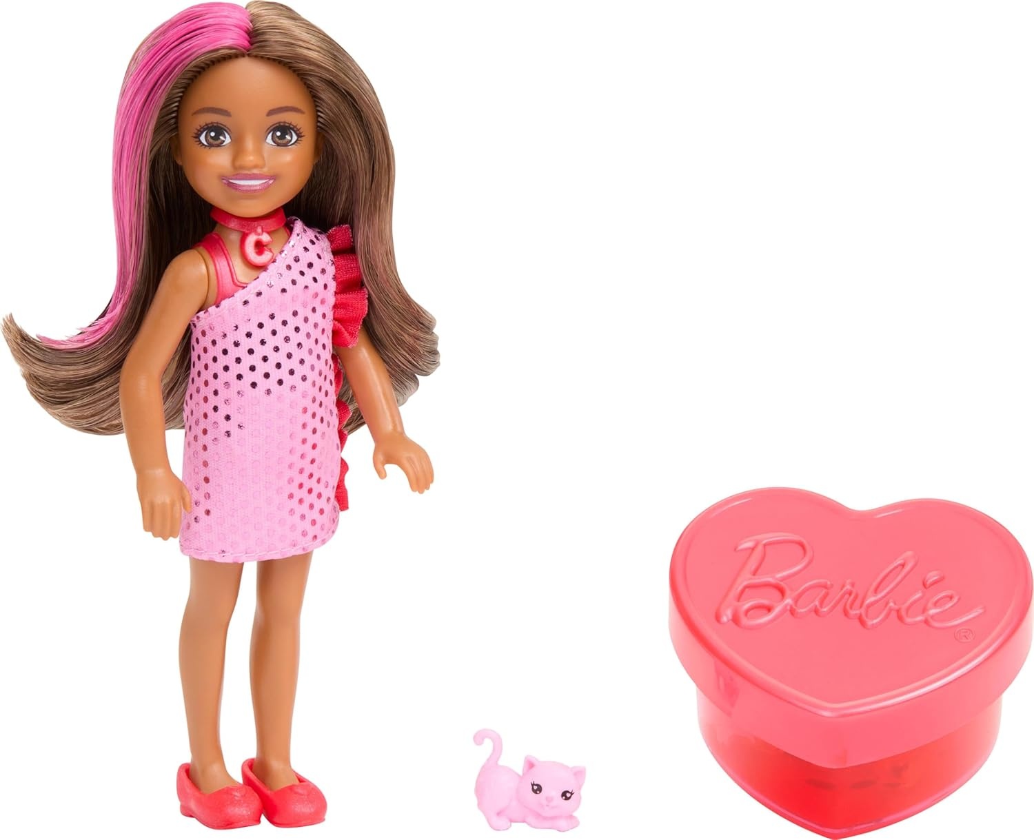 imageBarbie Party Unboxed Chelsea Doll Set Glam Party Series with 6 Surprises Including Pet amp Color Change Styles May Vary