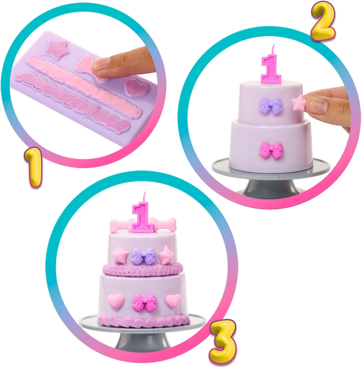 imageBarbie Party Unboxed Doll amp Accessories Pet Birthday Series Birthday Bows Set with 10 Surprises Including Color Change amp CakeDecorating Activity