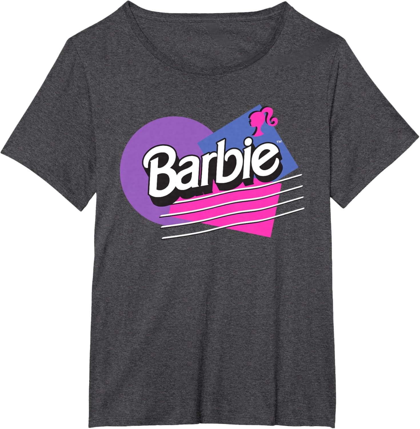 imageBarbie Retro Logo TShirtDark Heather Grey