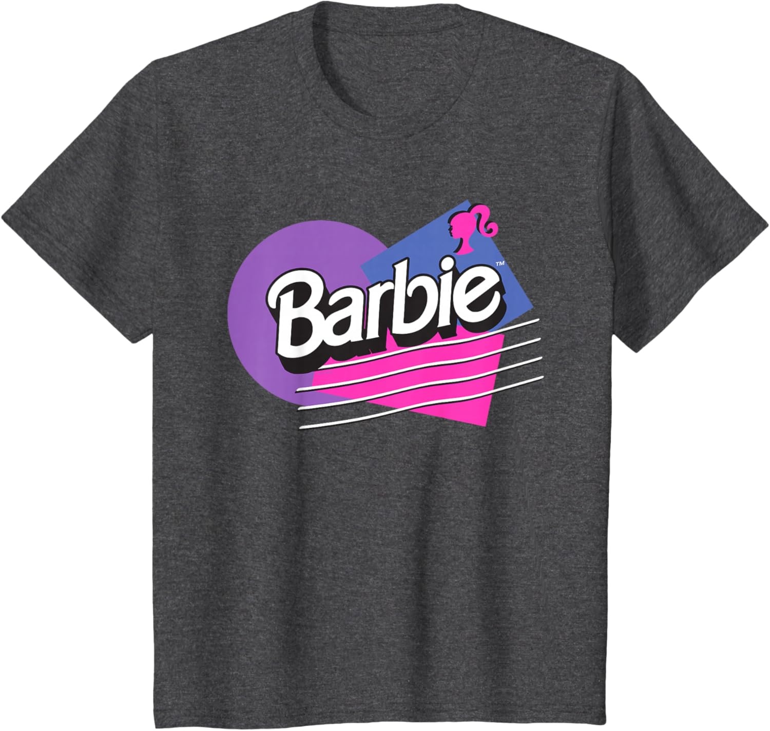 imageBarbie Retro Logo TShirtDark Heather Grey