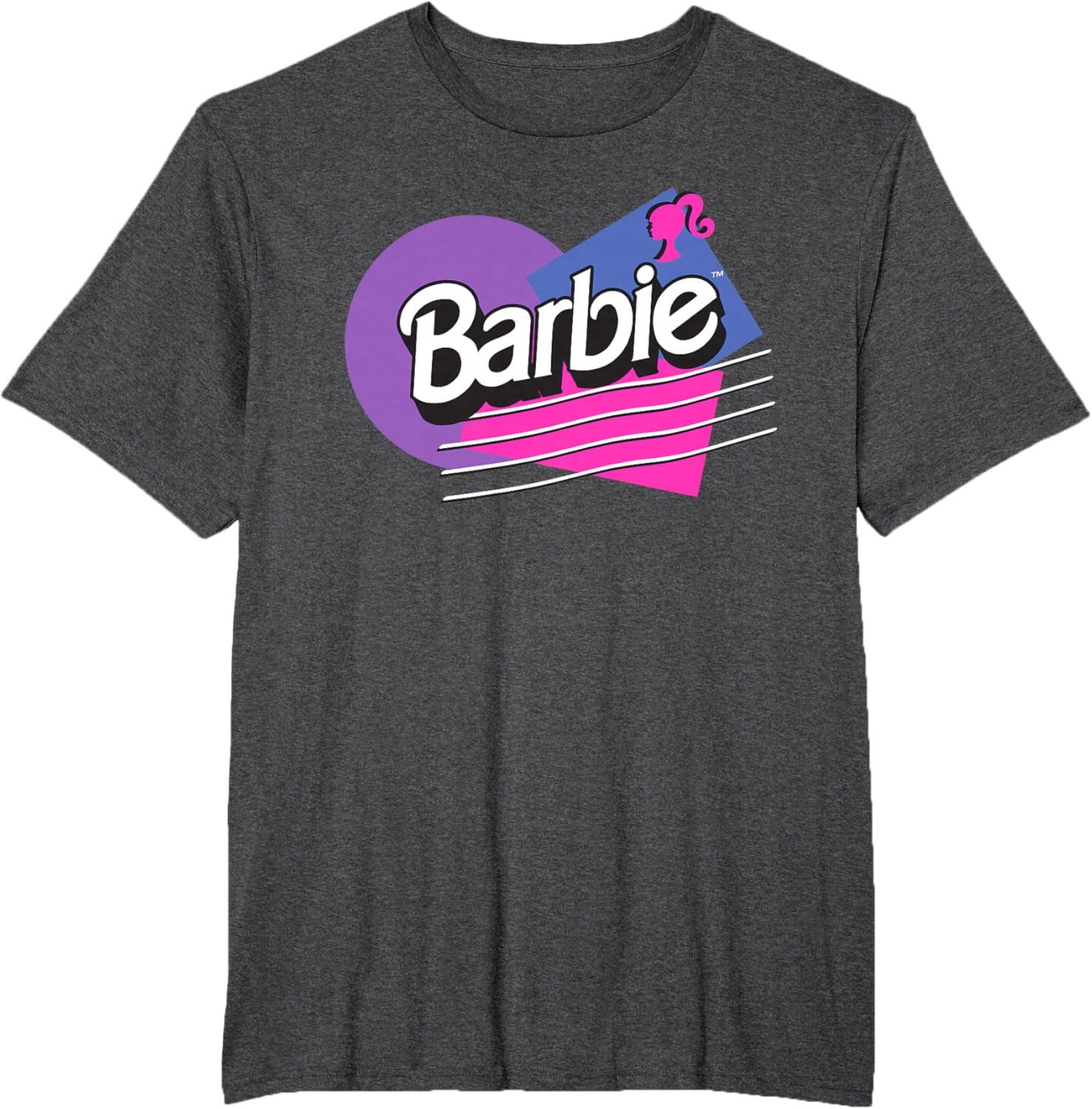 imageBarbie Retro Logo TShirtDark Heather Grey