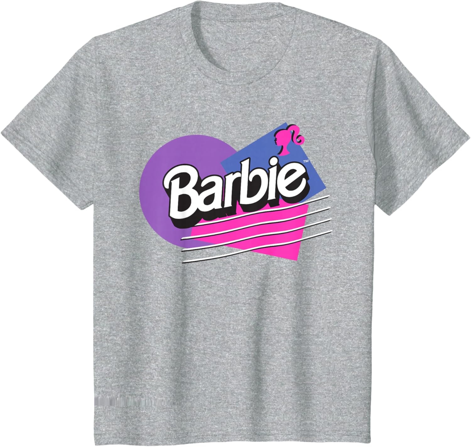imageBarbie Retro Logo TShirtHeather Grey