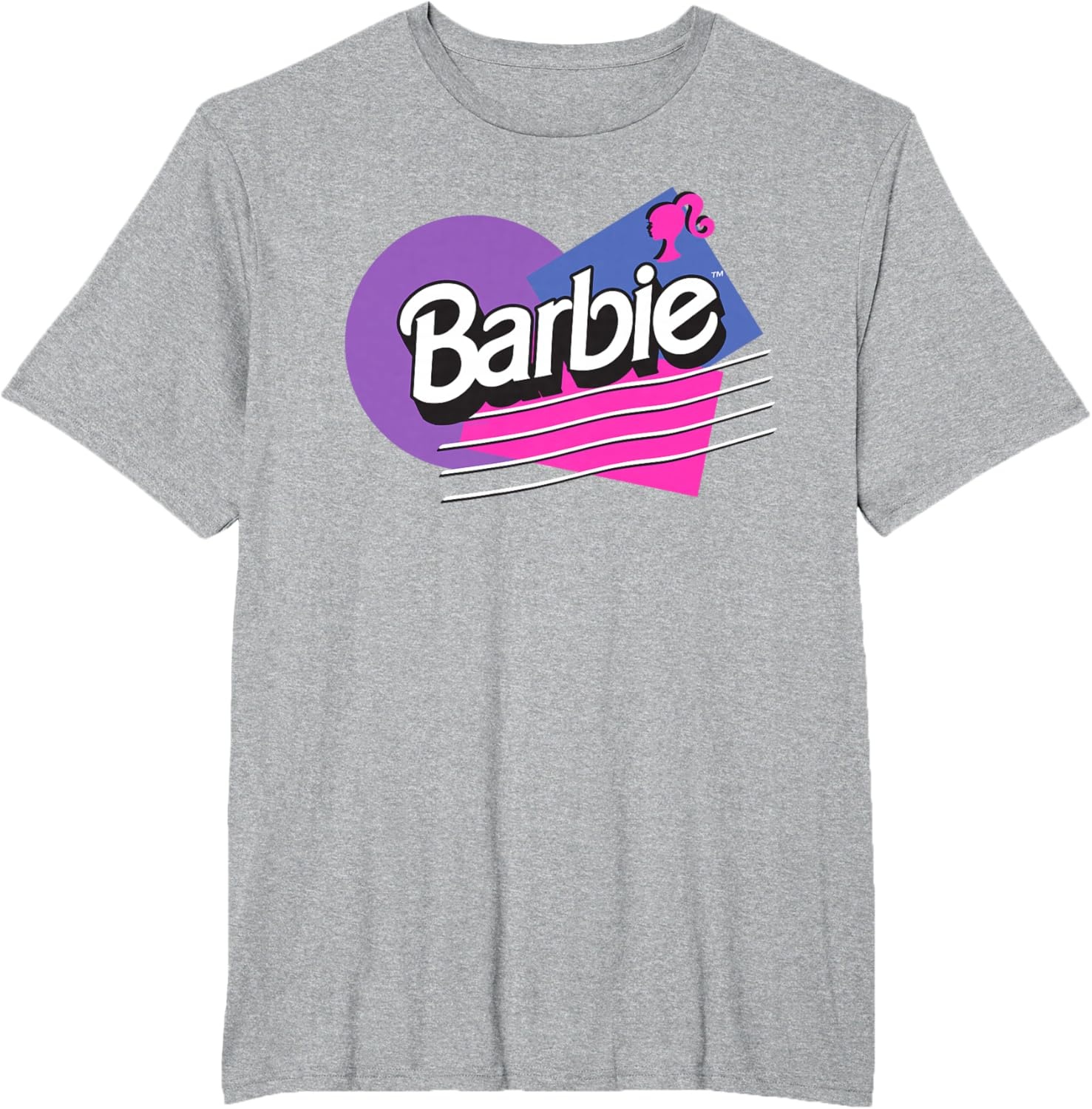 imageBarbie Retro Logo TShirtHeather Grey