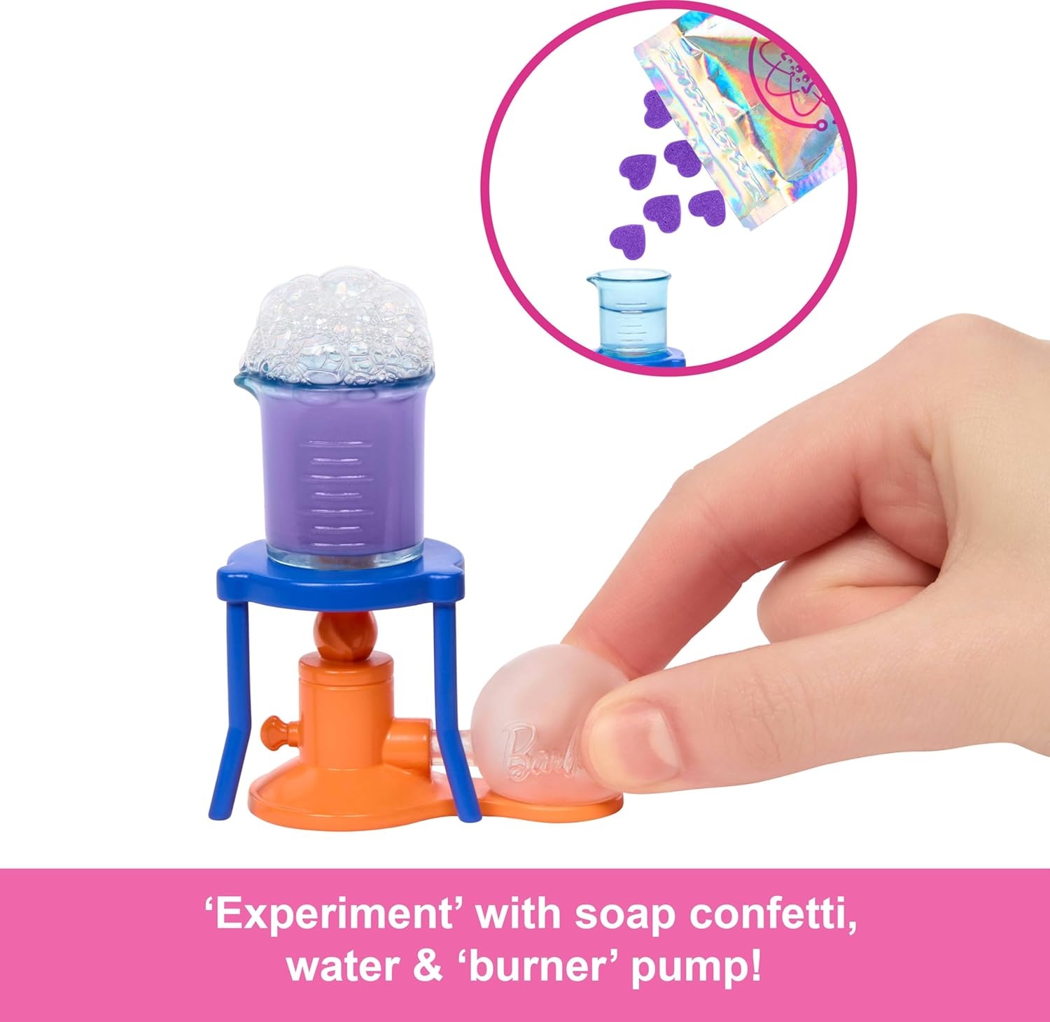 imageBarbie Scientist Doll and Accessories with Blonde Fashion Doll Lab Table Microscope amp ColorChange Beaker amp Petri Dish Accessories