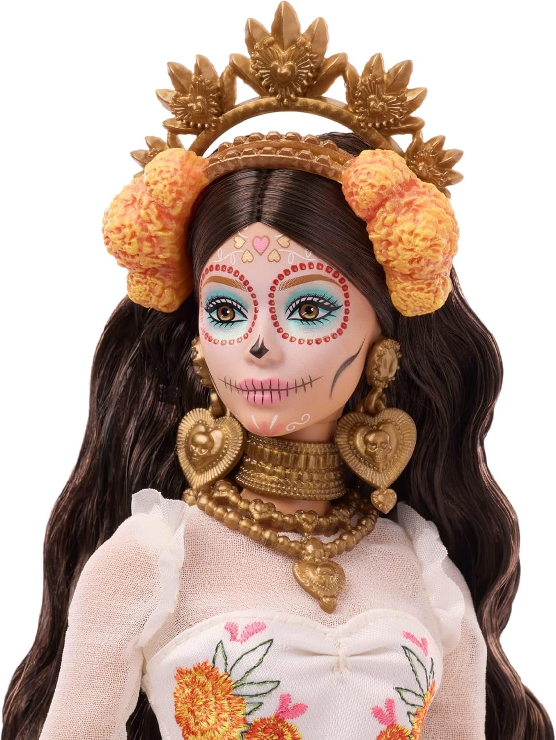 imageBarbie Signature Ken Doll Da De Muertos 2025 Collectible with Cream Shirt Black Vest and Trousers Sombrero and Calavera Face PaintBarbie