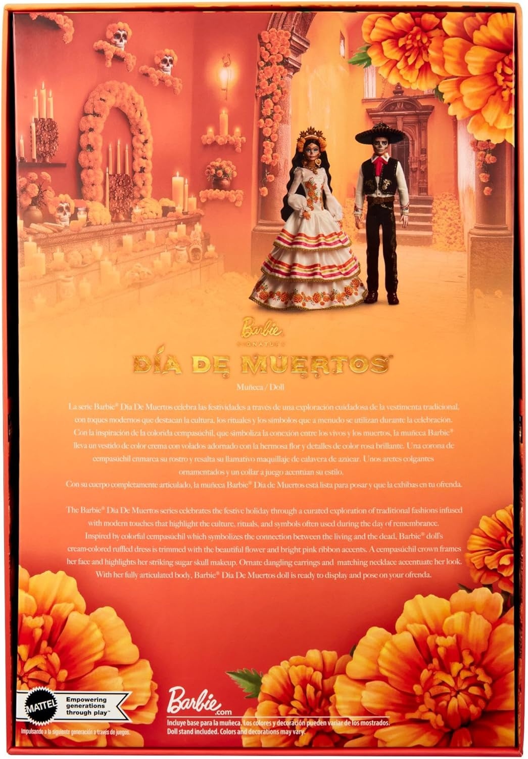 imageBarbie Signature Ken Doll Da De Muertos 2025 Collectible with Cream Shirt Black Vest and Trousers Sombrero and Calavera Face PaintBarbie