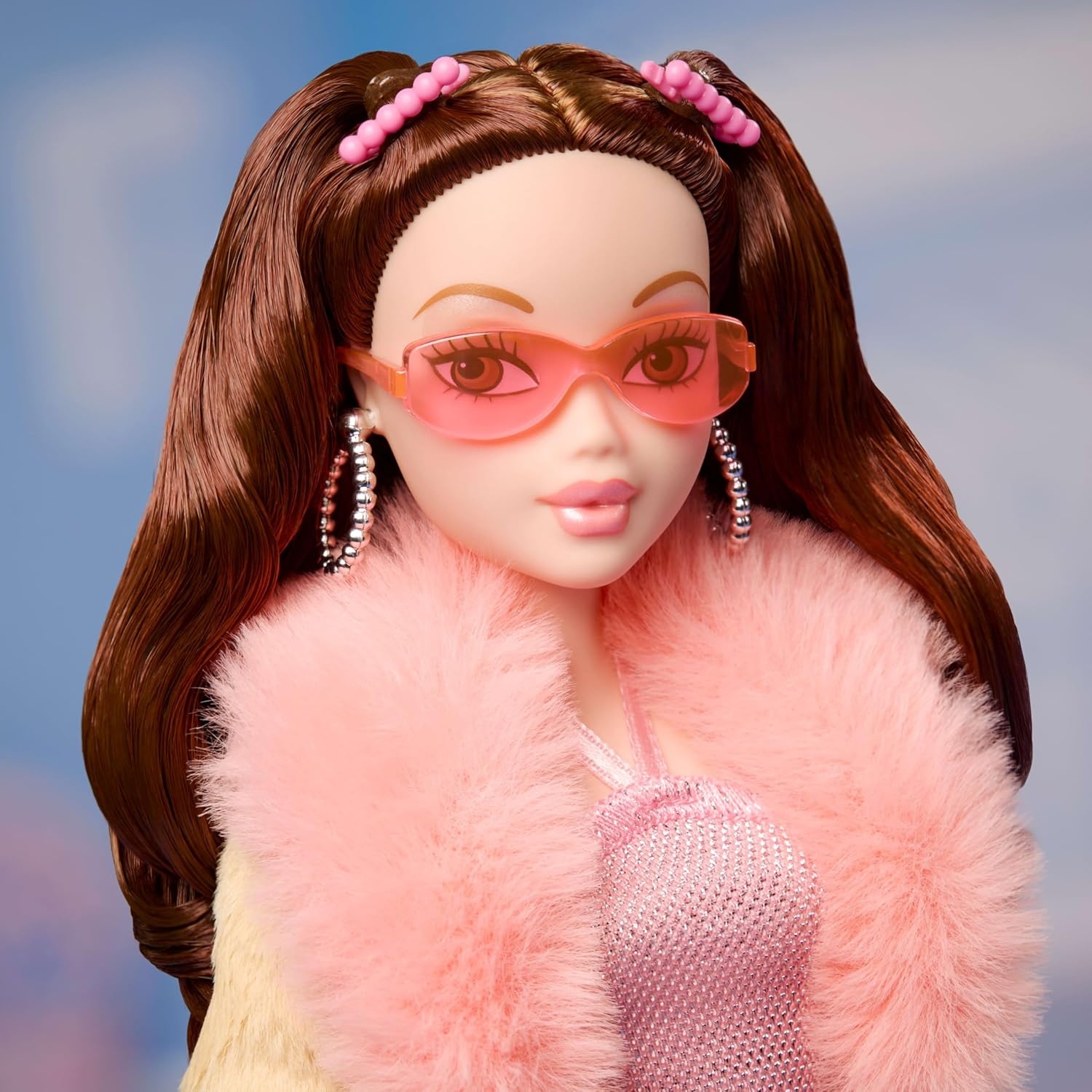 imageBarbie Signature My Scene Doll amp Accessories Chelsea in Y2KInspired Outfit with Butterfly Top Cargo Jeans Denim Bag amp Display Stand