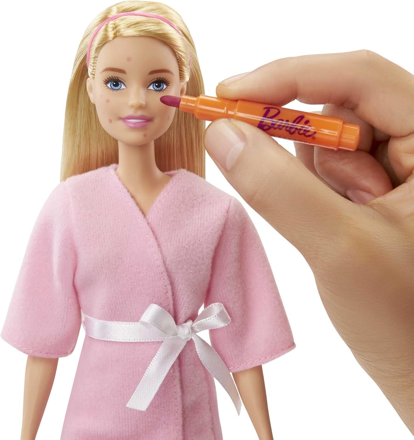 imageBarbie Spa Day Toy Playset with Blonde Doll amp 10 Accessories Including Puppy Spa Station Face Mask Mold amp DoughMulti