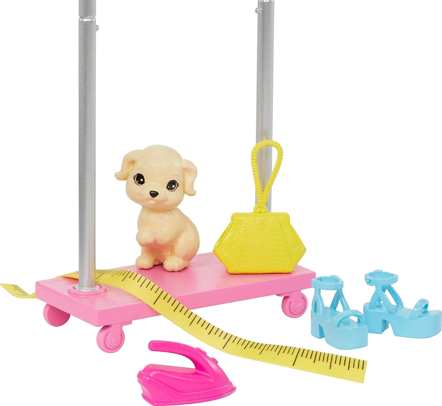 imageBarbie Stylist Doll amp 14 Accessories Blonde Barbie Malibu Fashion Doll Onset with Cart Smock Makeup Palette Pet Puppy amp MoreBrunette