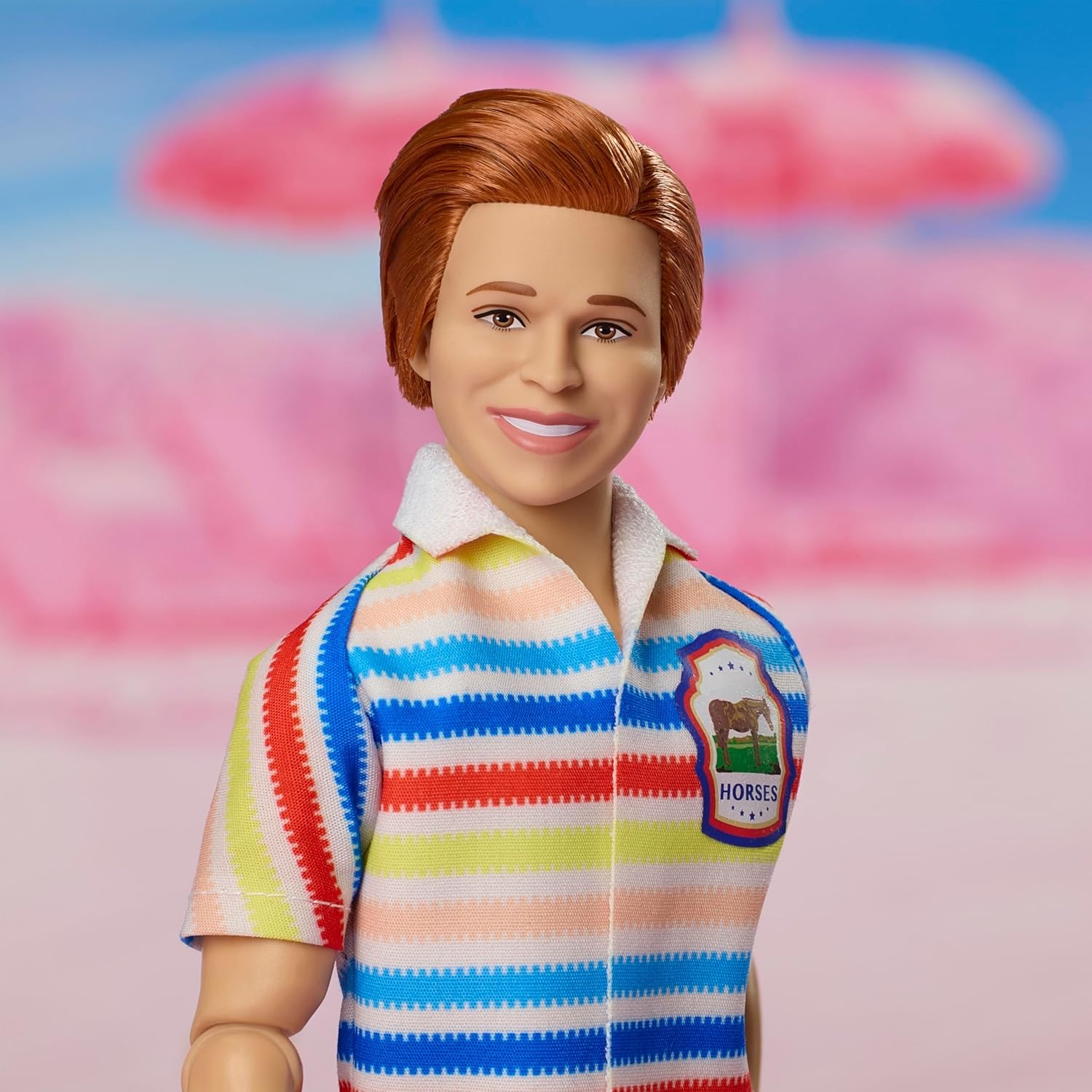 imageBarbie The Movie Allan Collectible Doll Michael Cera as Allan with 2 Removable Movie Fashions Pink Jumpsuit Outfit amp Blue Striped Beach Set with Sunglasses