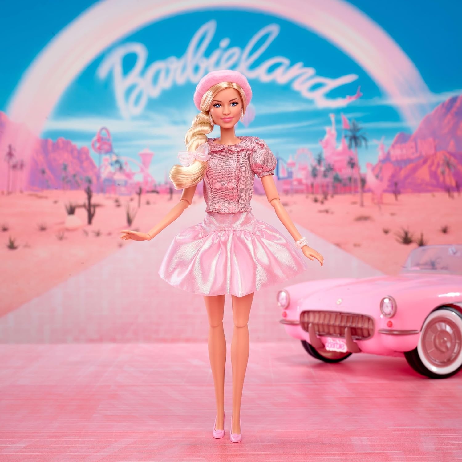 imageBarbie The Movie Doll Margot Robbie as Collectible Wearing Pink Blouse amp Skirt Tutu Outfit with Styled Hair amp Matching Jewelry
