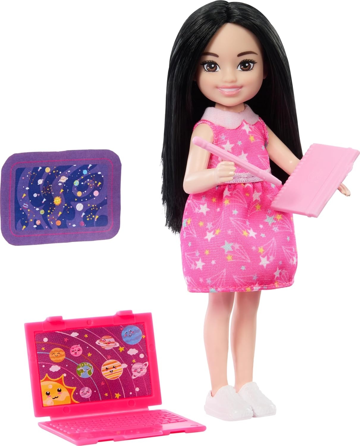 imageBarbie Toy Set Chelsea Can Be Astronomer Brunette Small Doll with 5 ScienceThemed Accessories Including a Telescope