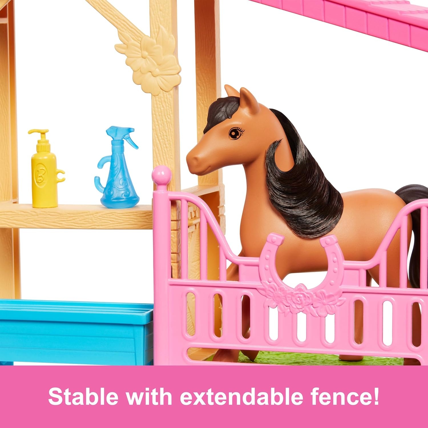 imageBarbie Toy Stable Playset with Fashion Doll Small Pony amp 10 Accessories Inspired Mysteries The Great Horse Chase