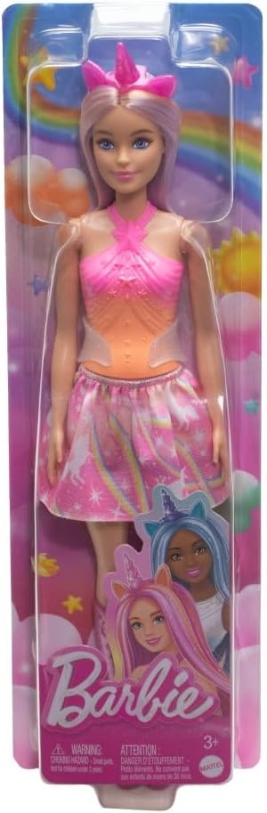 imageBarbie Unicorn Doll with Pink Fantasy Hair Colorful Outfit amp UnicornThemed Accessories