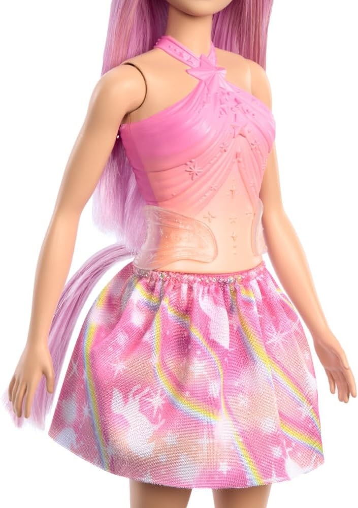 imageBarbie Unicorn Doll with Pink Fantasy Hair Colorful Outfit amp UnicornThemed Accessories