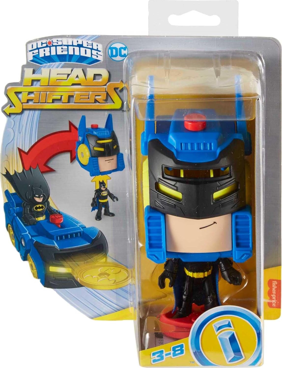 image:imageFisherPrice Imaginext DC Super Friends Preschool Toy Head Shifters The Joker amp Laff Mobile Figure Set for Pretend Play Kids Ages 3 YearsBatman Batmobile